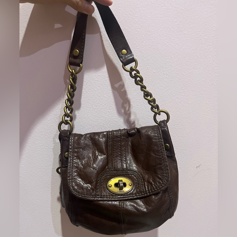 Fossil brown small shoulder bag